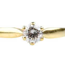 Bague solitaire en or jaune et diamant