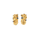 Boucles d'oreilles Clip en or jaune émail bleu et saphir