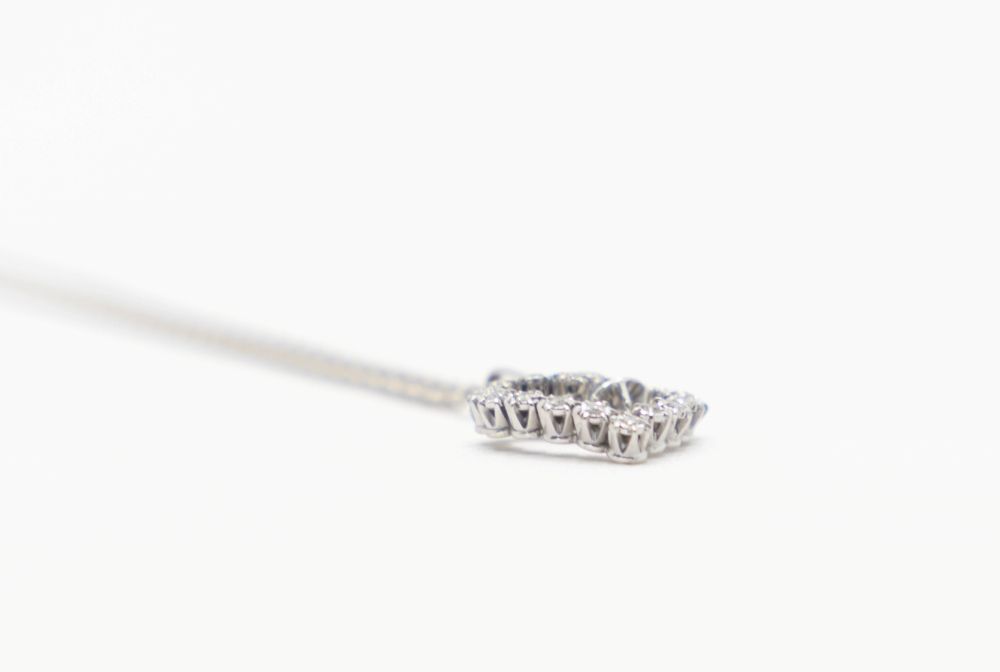 Collier maille forçat en or blanc et diamant