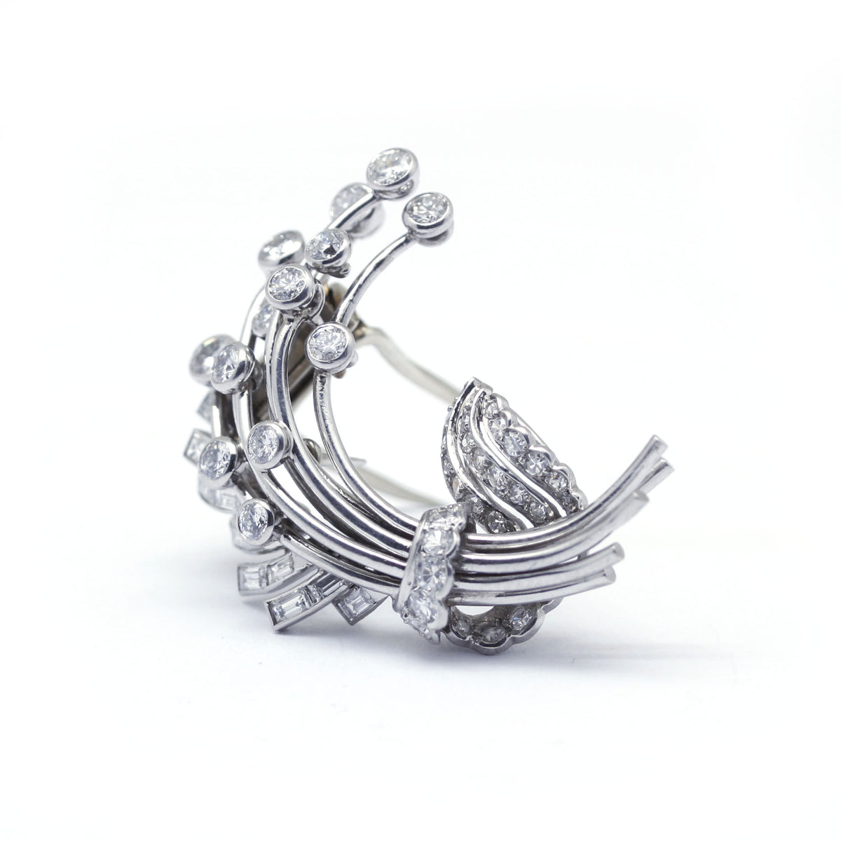 Broche - Or, Platine et diamants