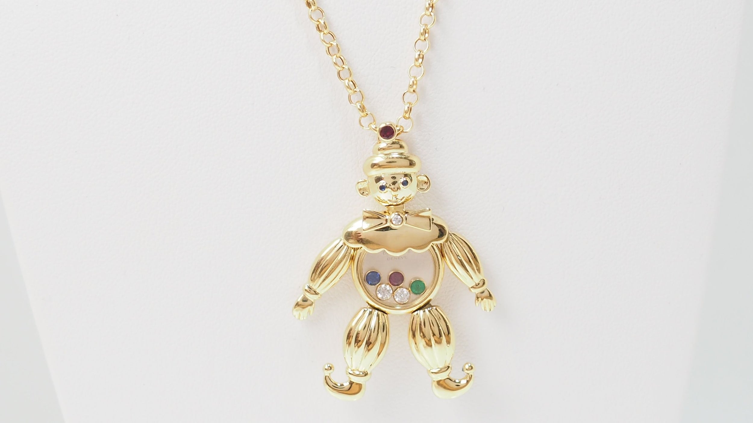 Pendentif Chopard Happy Clown en or jaune et diamants mobiles
