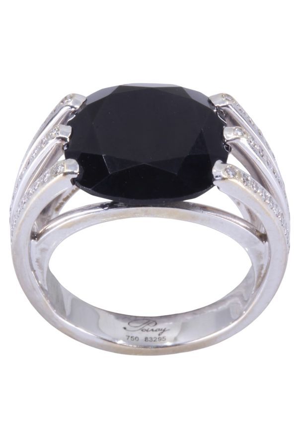 Bague POIRAY FIL onyx et diamants en or blanc
