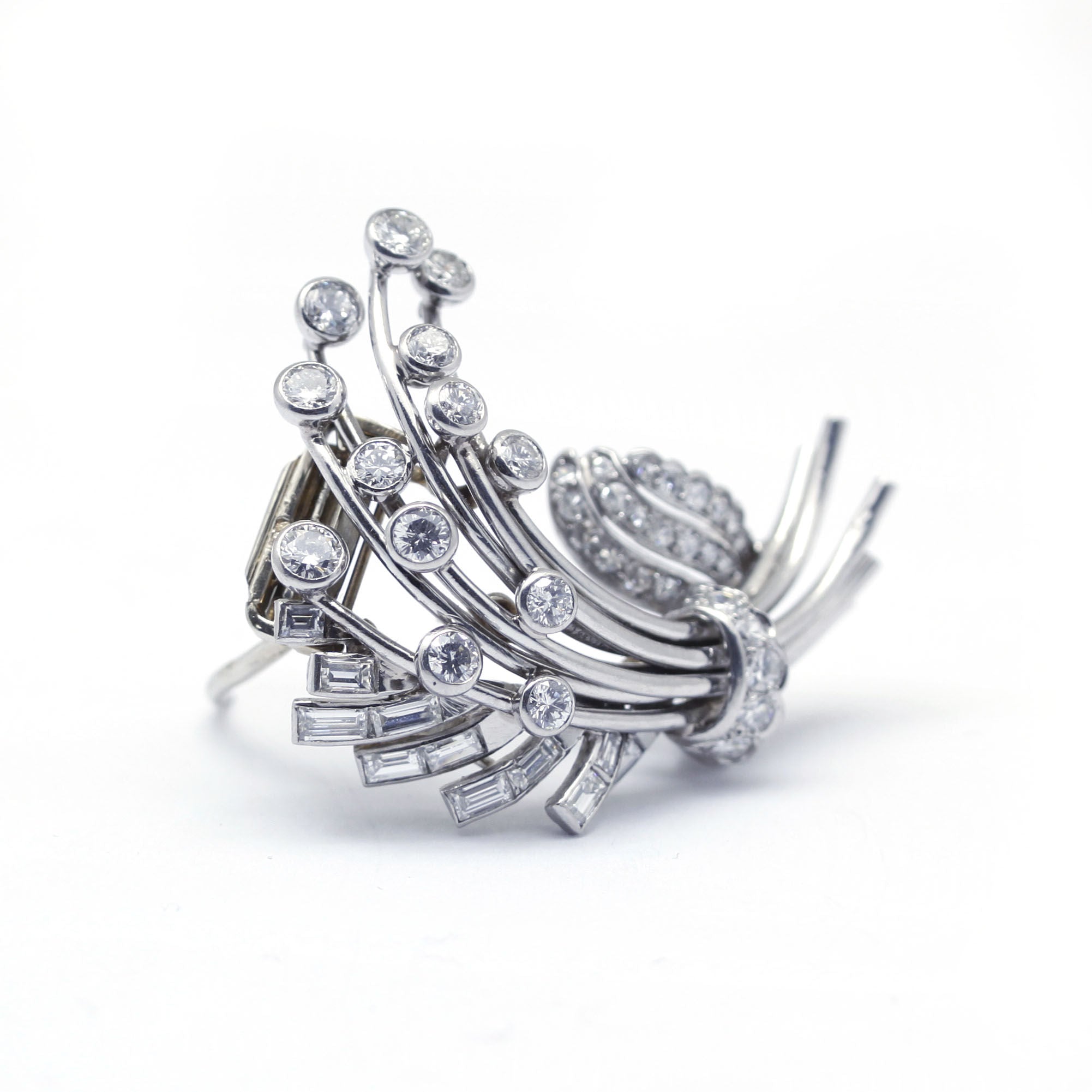 Broche - Or, Platine et diamants