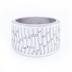 Bague BAMBU en or blanc et diamants d'occasion