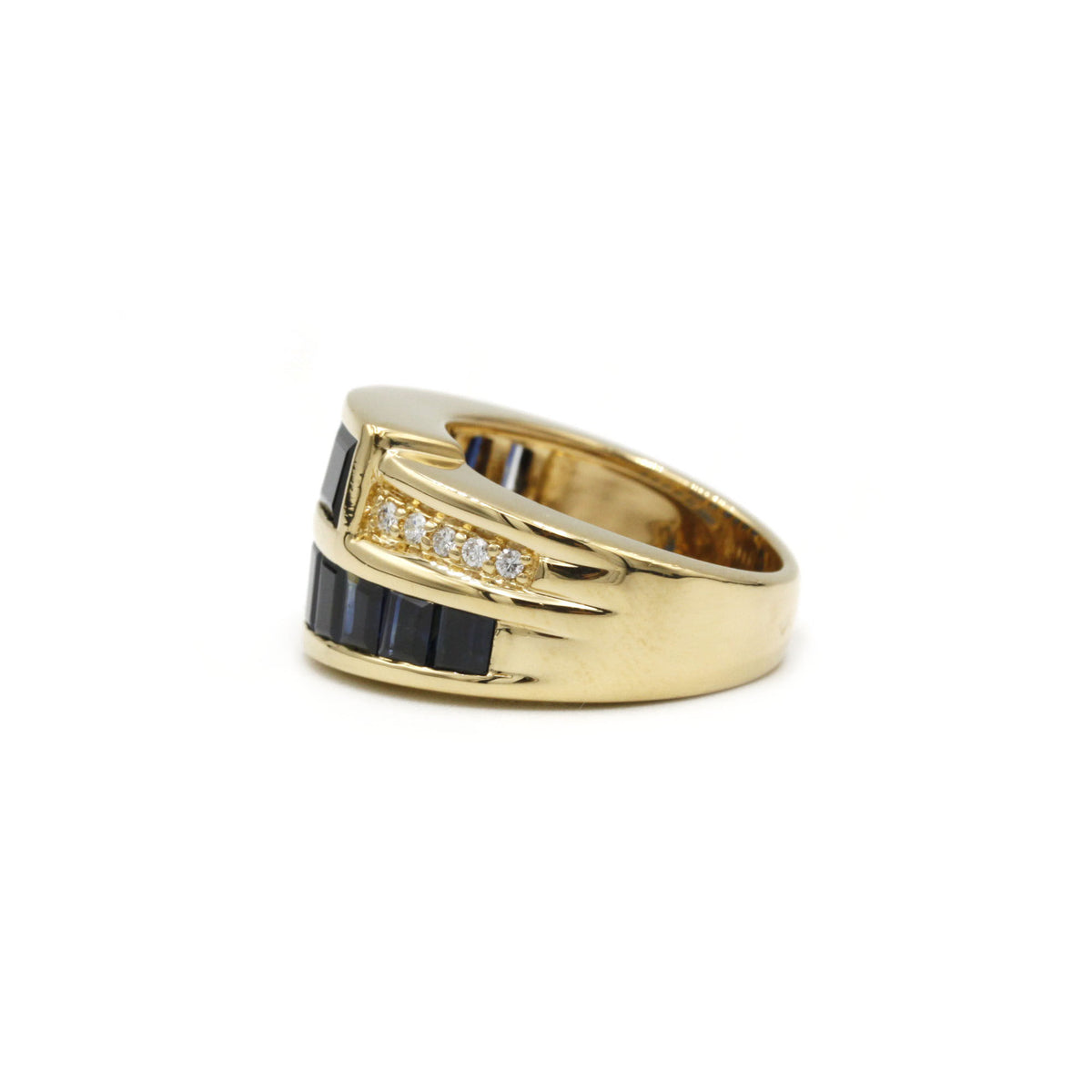 Bague - Or, Diamants & Saphirs