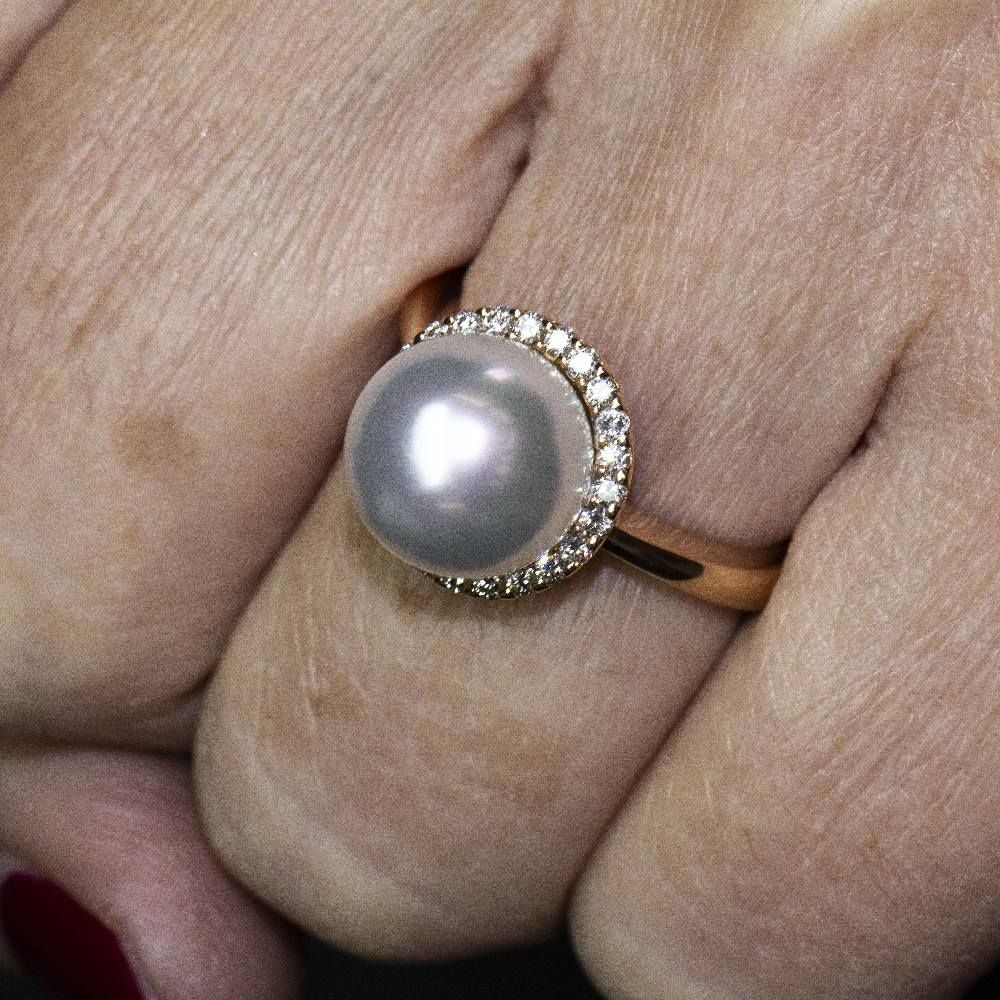 Bague en perles et diamants