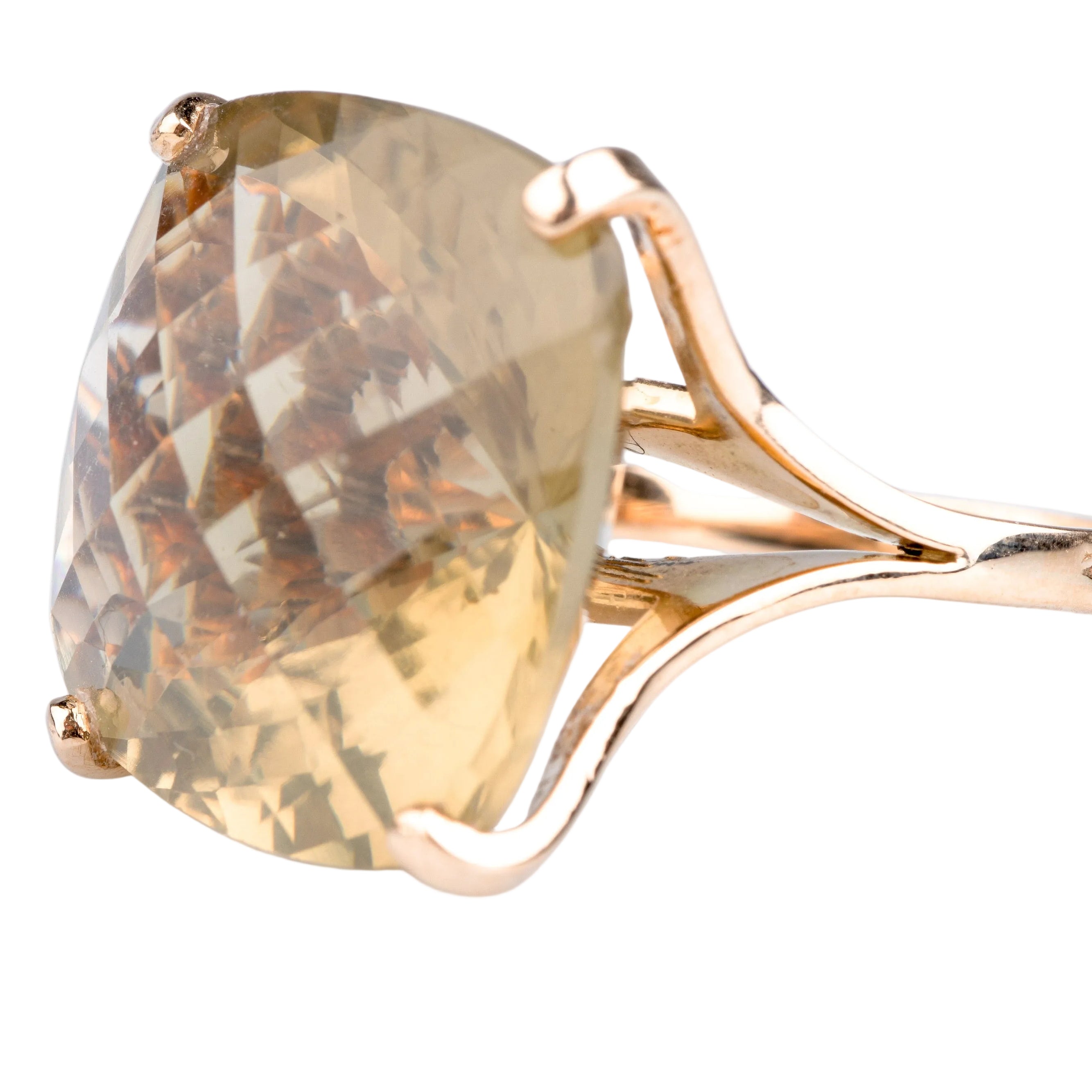 Bague cocktail en or jaune citrine