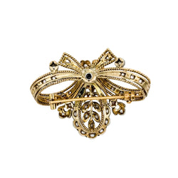 Broche en or jaune, argent et diamant