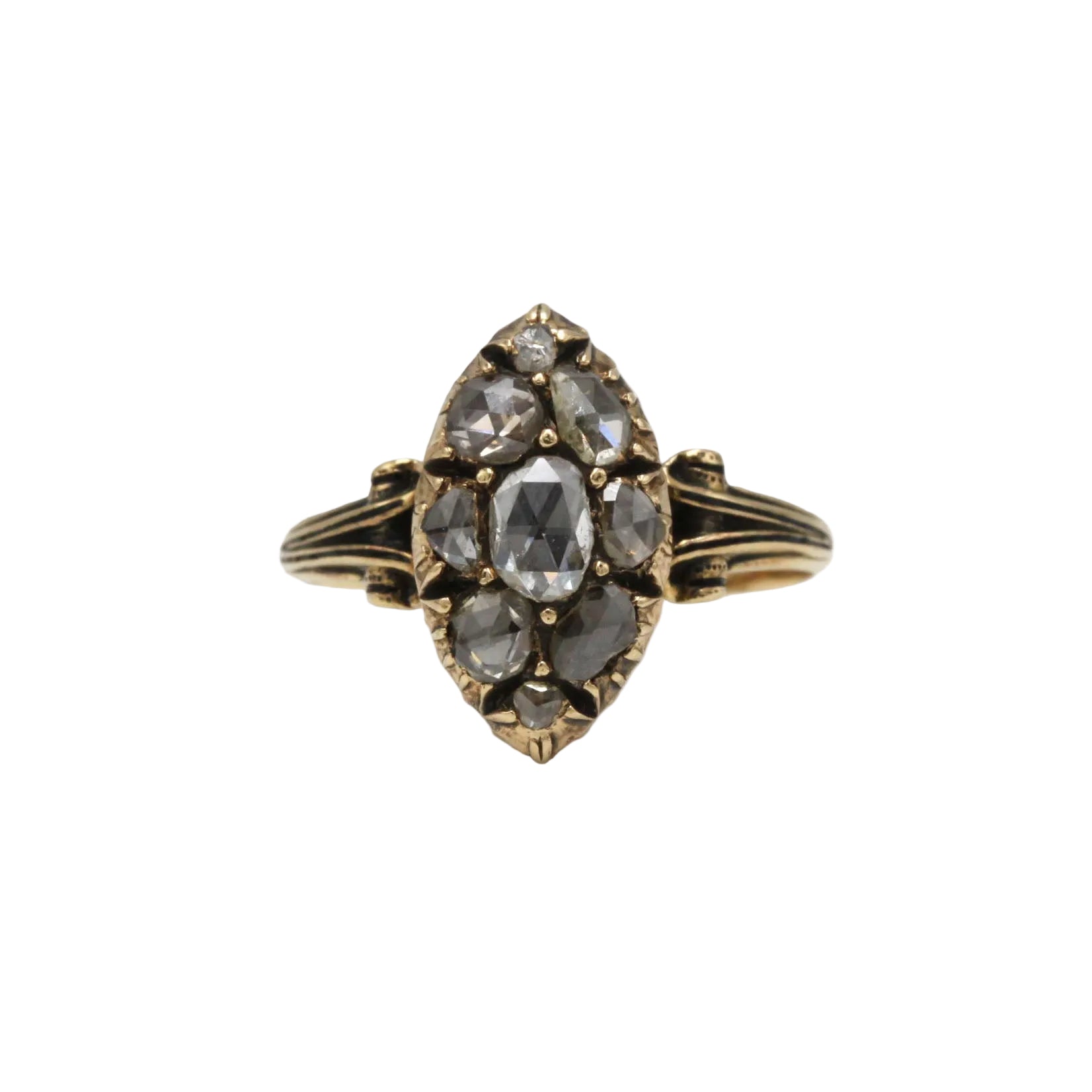 Bague Marquise en or jaune et diamants