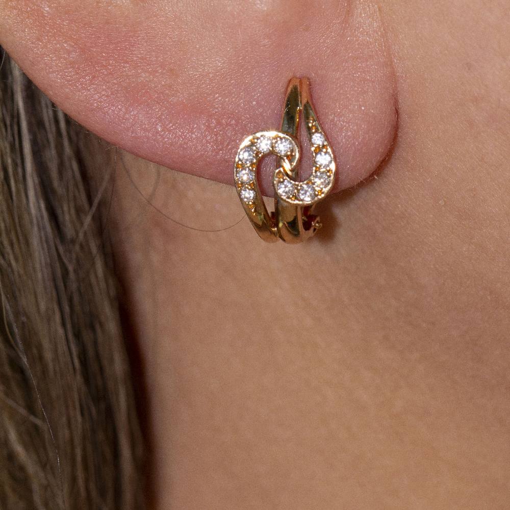 Original 1955 Boucles d'oreilles en or et diamants