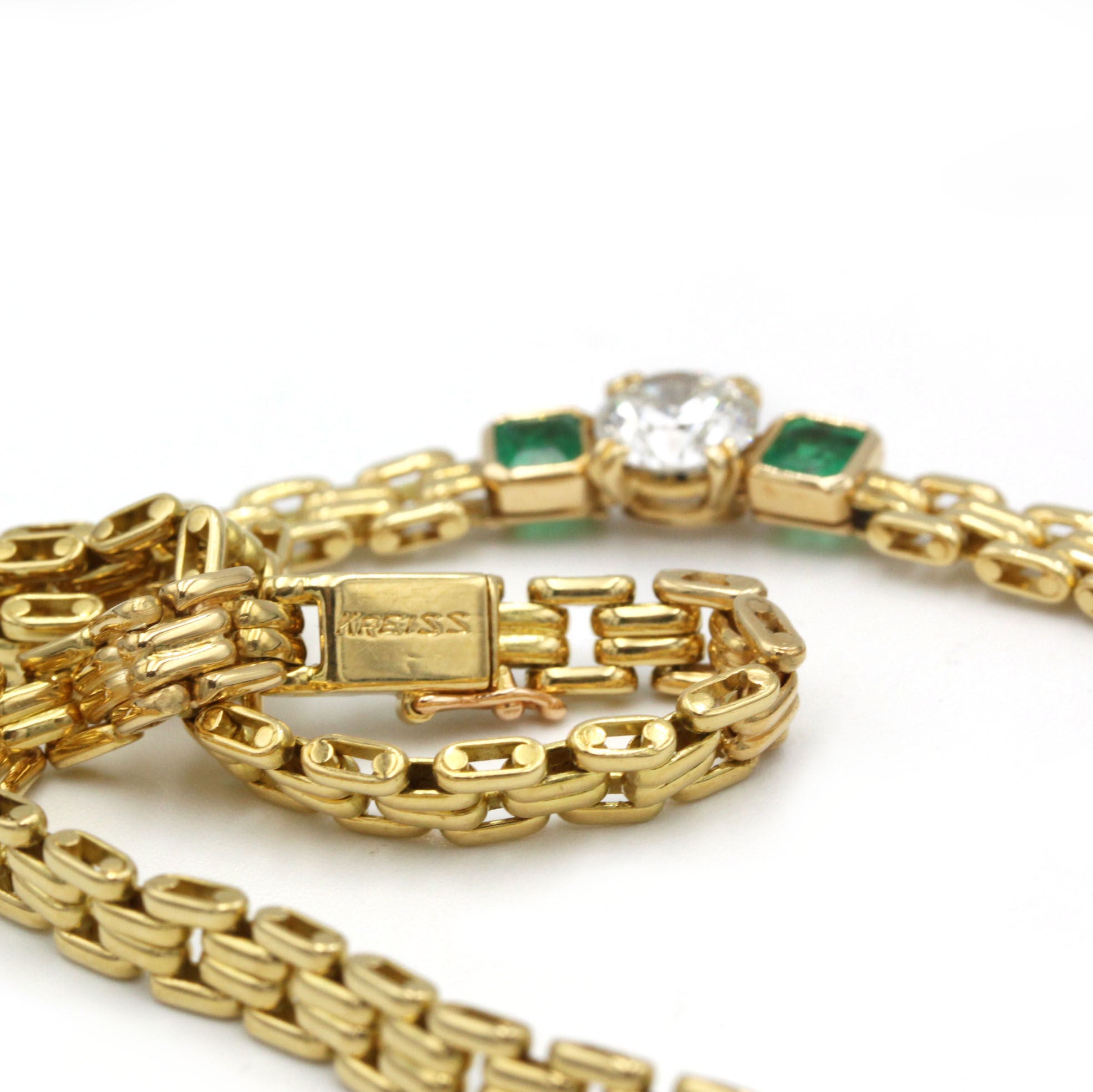 Collier Or, Diamant & Emeraudes - René KREISS