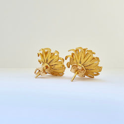 Boucles d’oreilles motif floral en or jaune 18 carats