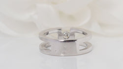 Bague en or blanc et diamant