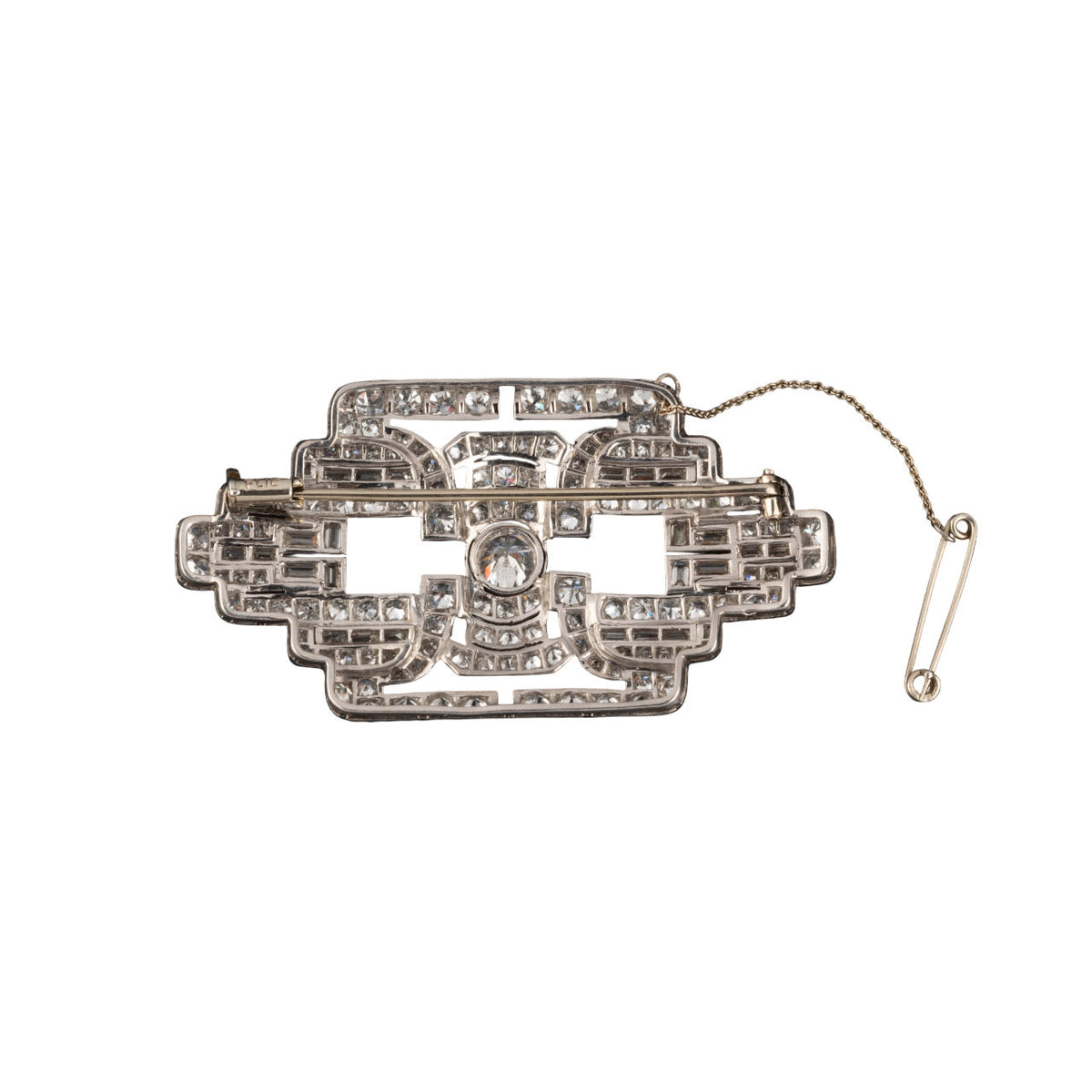 Broche Art Déco en diamants et platine