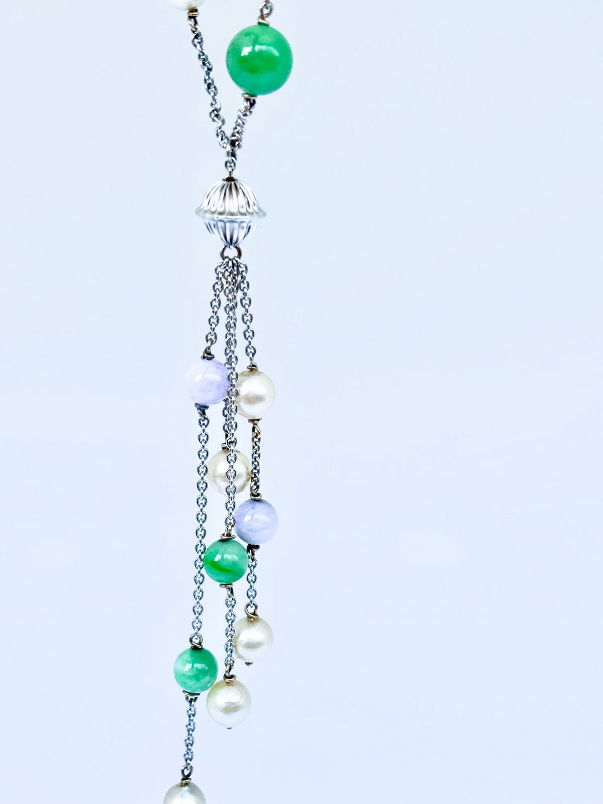 collier sautoir" marseillais" en or blanc vintage