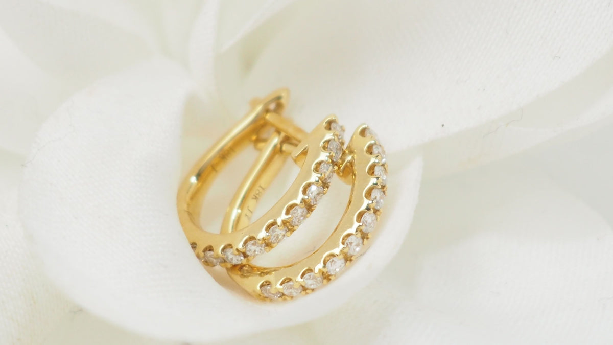 Boucles d'oreilles en or jaune et diamants