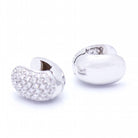 Boucles d'oreilles en or blanc et pavé de diamants d'occasion