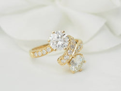 Bague Toi et Moi en or jaune et diamants