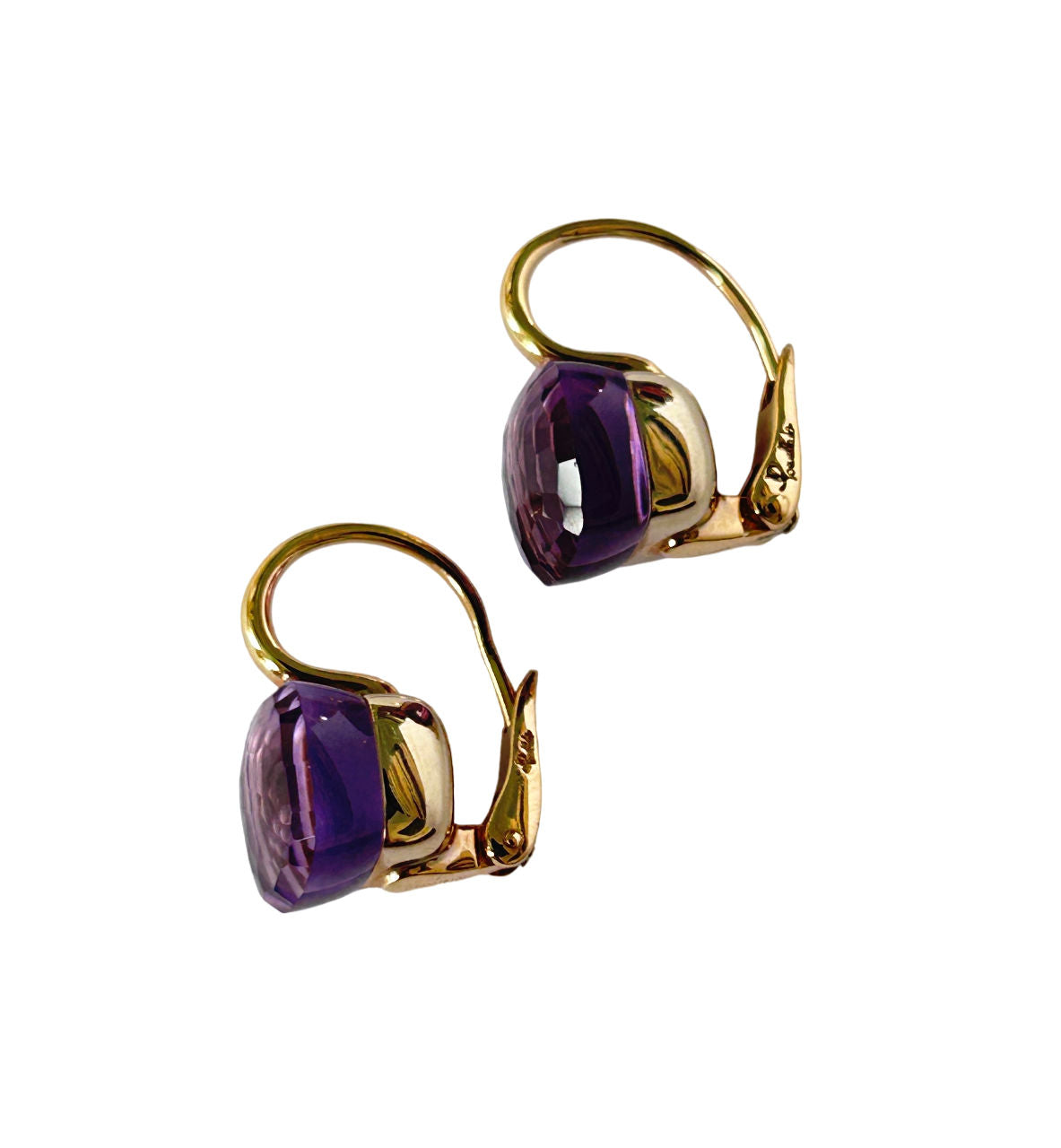 Paire de boucles d'oreilles POMELLATO Nudo Classic en or rose et améthyste