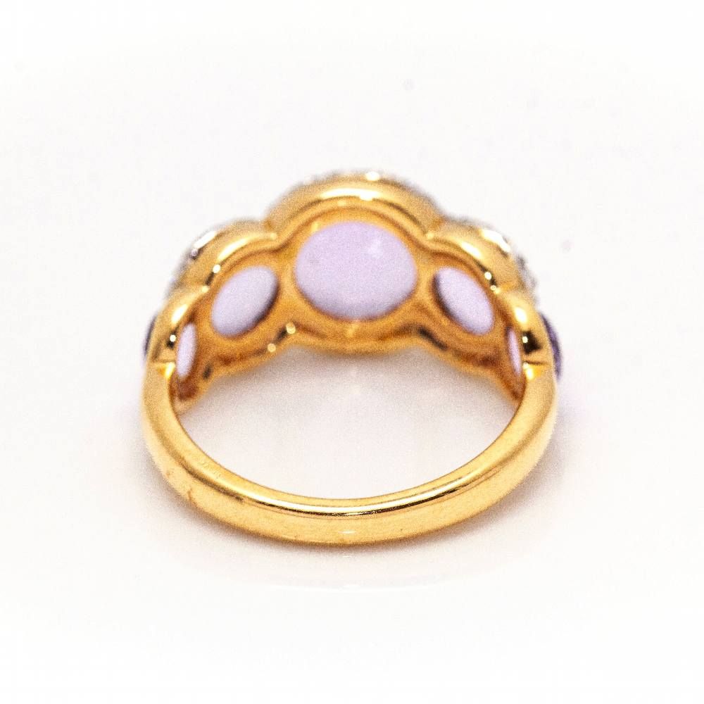 Bague en or rose avec améthyste