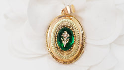 Pendentif porte photo en jaune