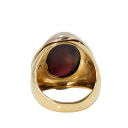 Yellow gold, white gold and amethyst bangle ring