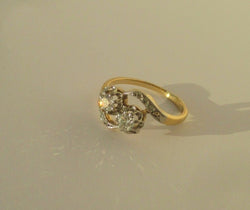 Bague Toi et Moi en or jaune et platine