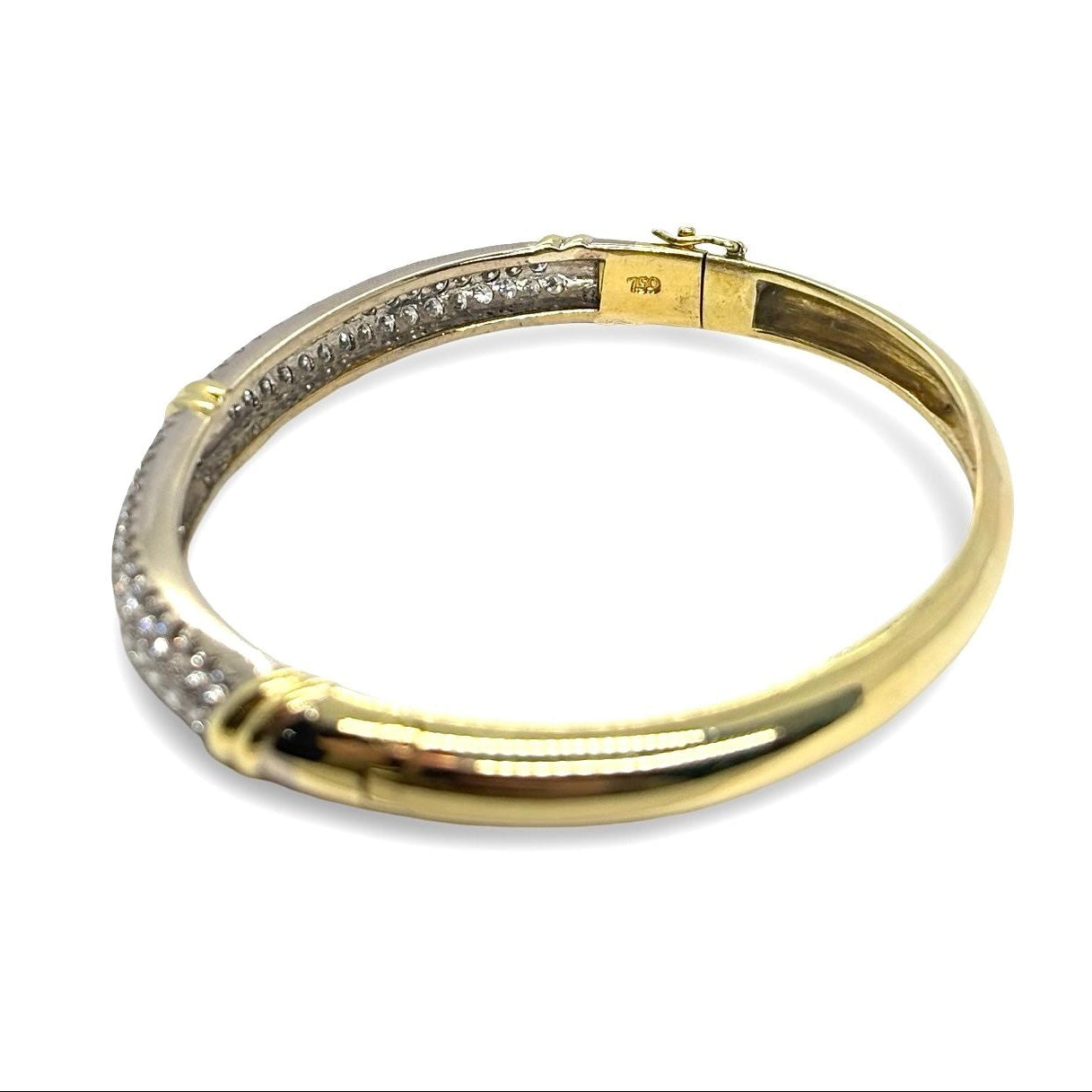 Bracelet jonc en or jaune et diamant