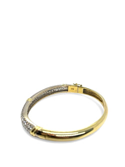 Bracelet jonc en or jaune et diamant