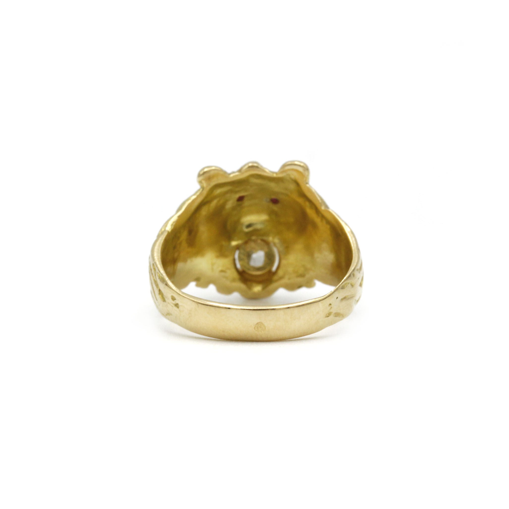 Bague Lion - Or, Diamant & Rubis