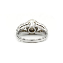 Bague - Or, diamants et perle