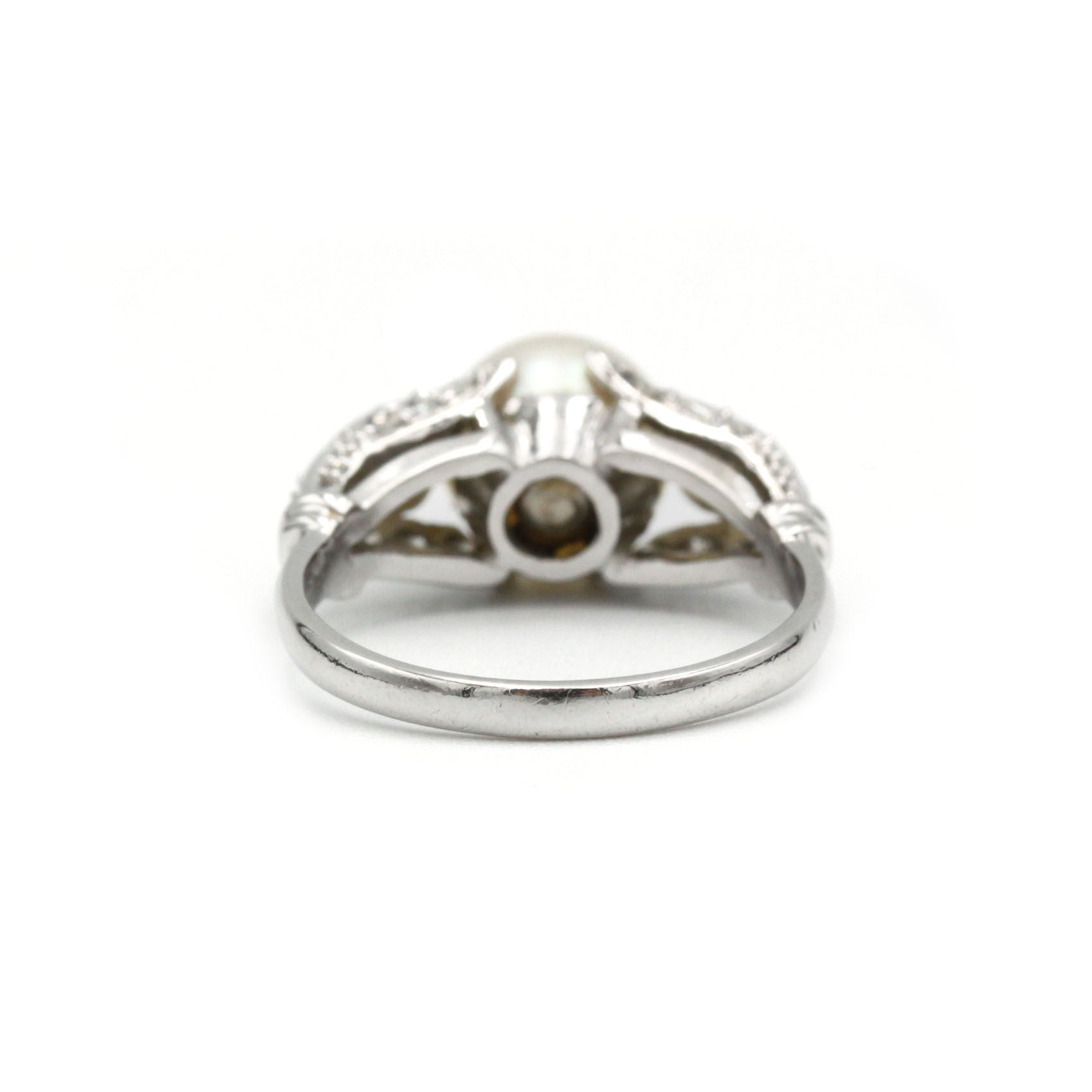 Bague - Or, diamants et perle