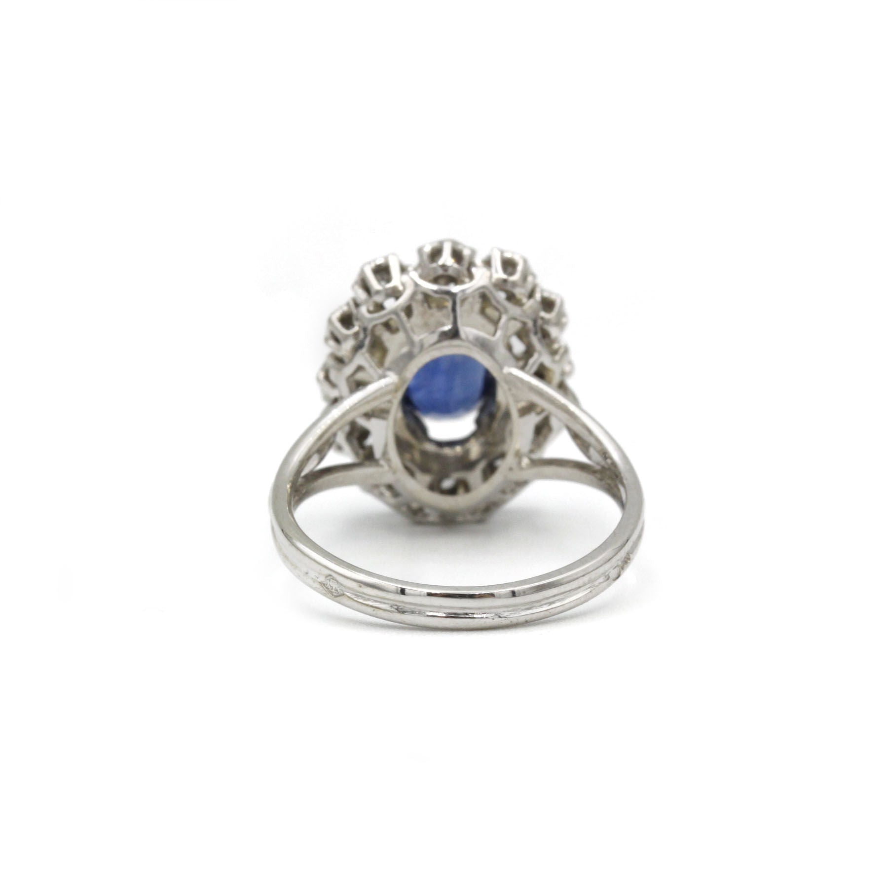 Bague - Or, Platine, Saphir & Diamants