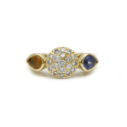 Bague - Or, Diamants & Saphirs