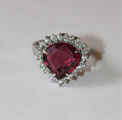 Bague rubellite et diamants