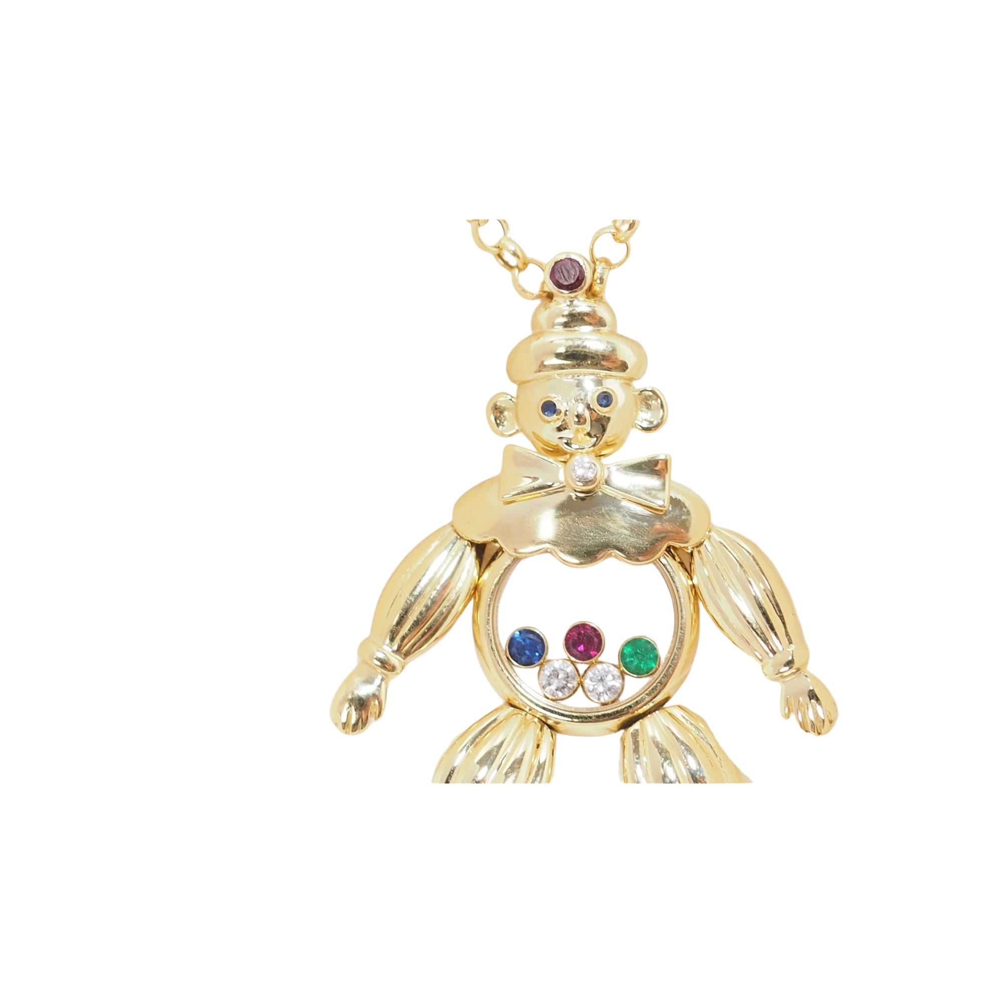 Pendentif Chopard Happy Clown en or jaune et diamants mobiles