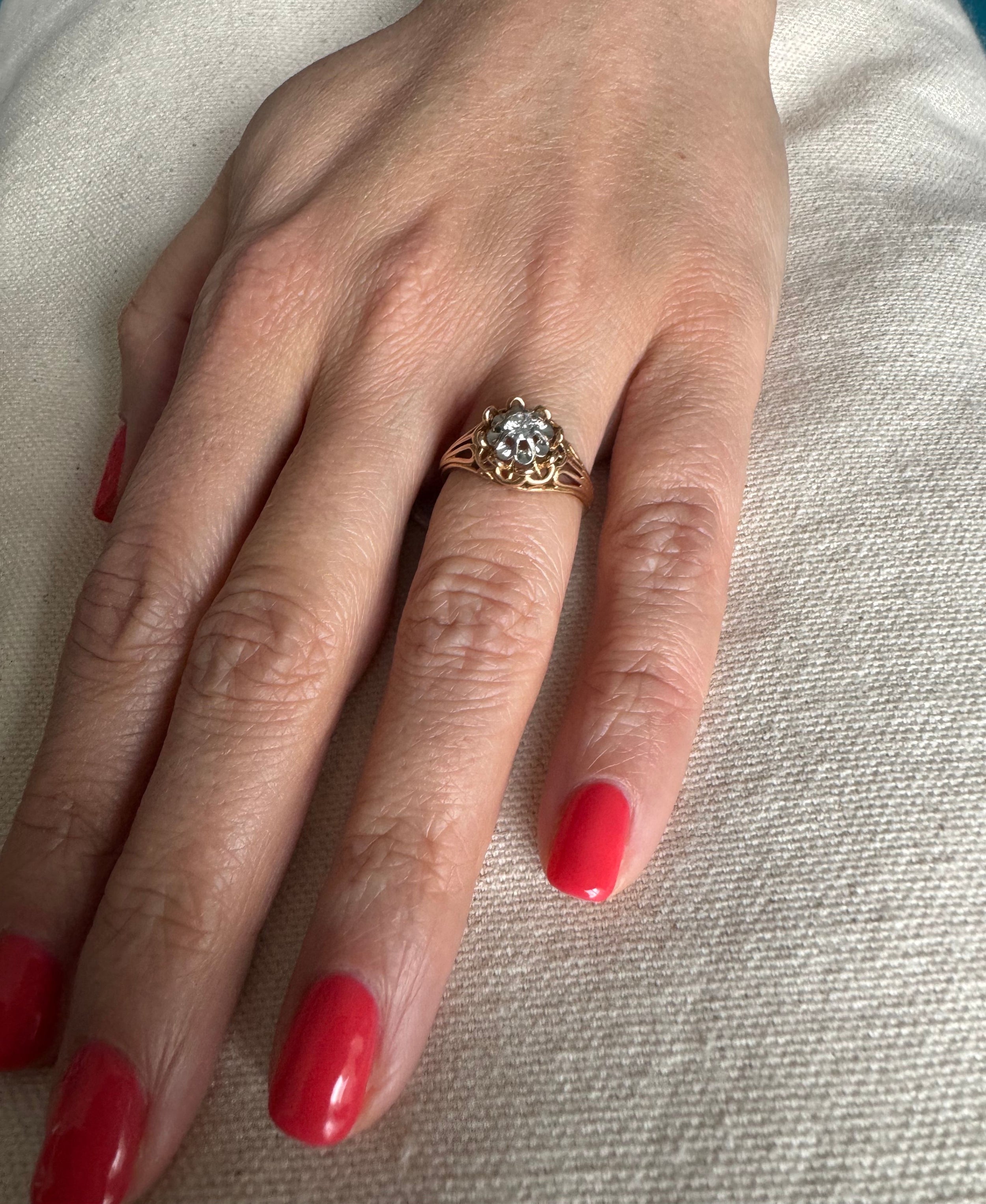 Ring in rose gold and diamond