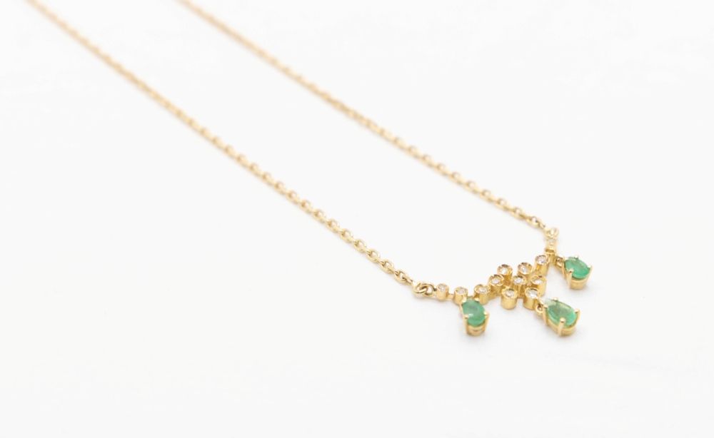 Collier L’Esmeralda maille forçat en or jaune et diamants