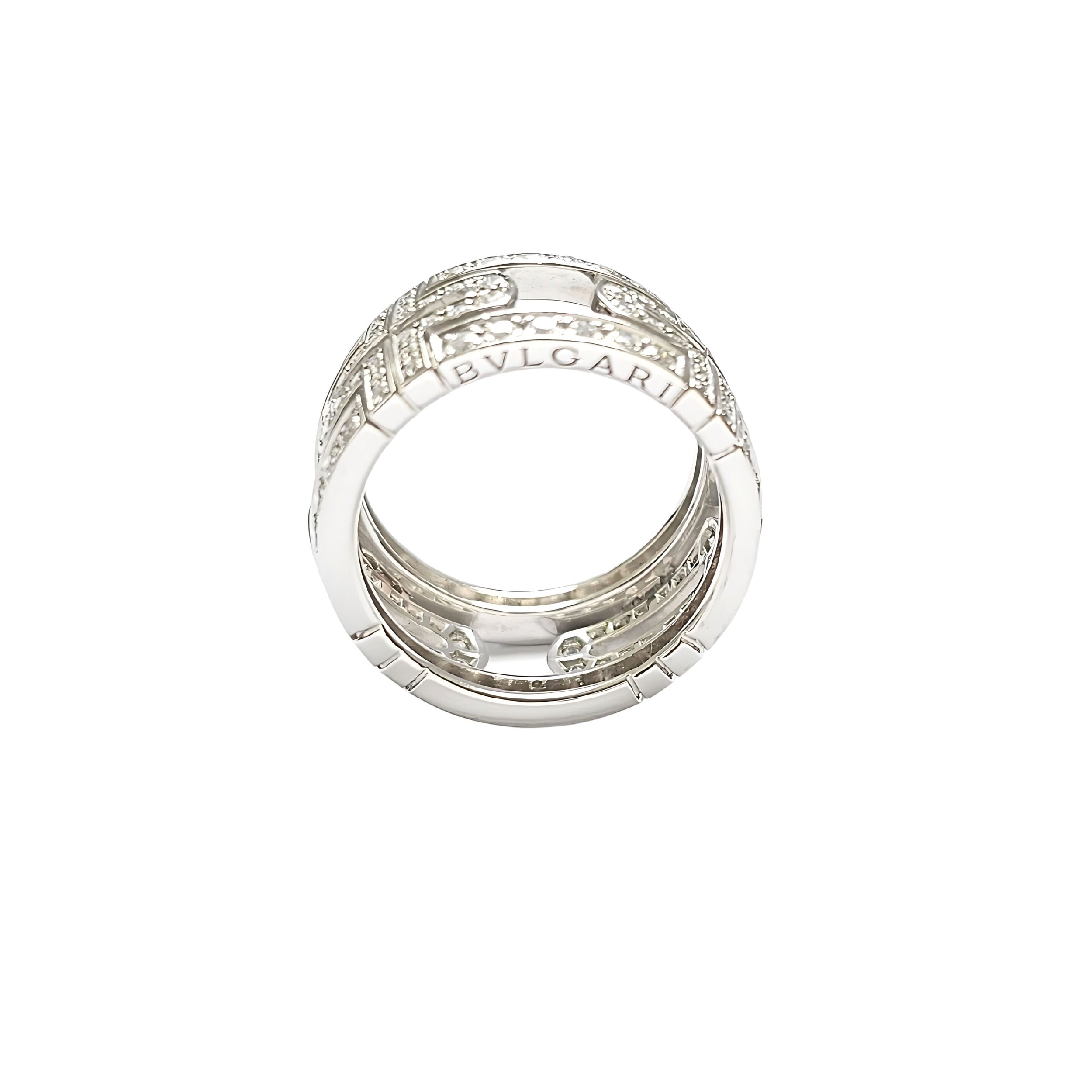 Bague Bvlgari Parentesi EU54 - Or blanc et diamants