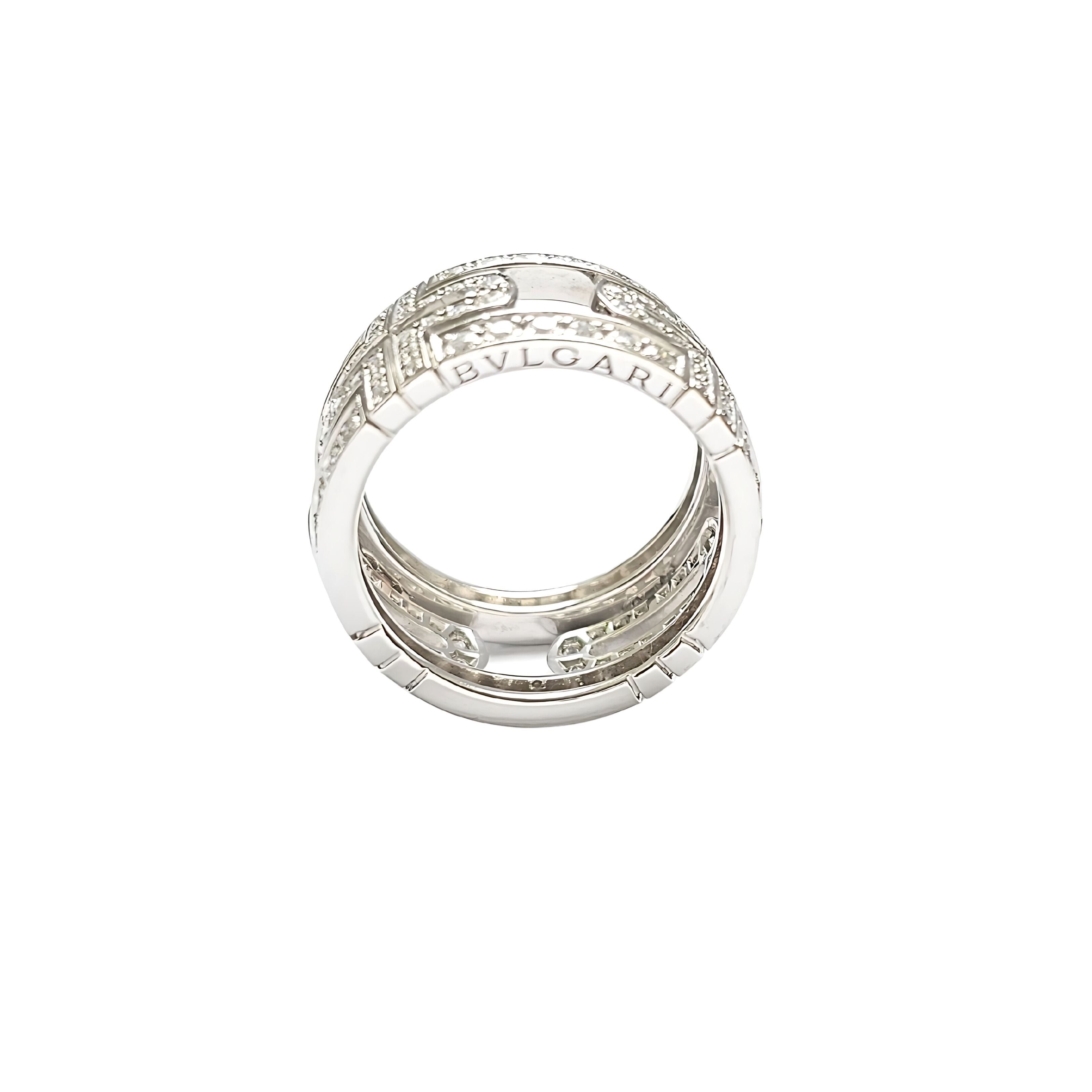 Bague Bvlgari Parentesi EU54 - Or blanc et diamants