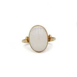 Bague or jaune 750 et pierre de lune