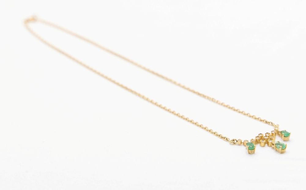 Collier L’Esmeralda maille forçat en or jaune et diamants