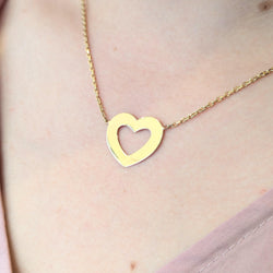 Collier cœur en or jaune