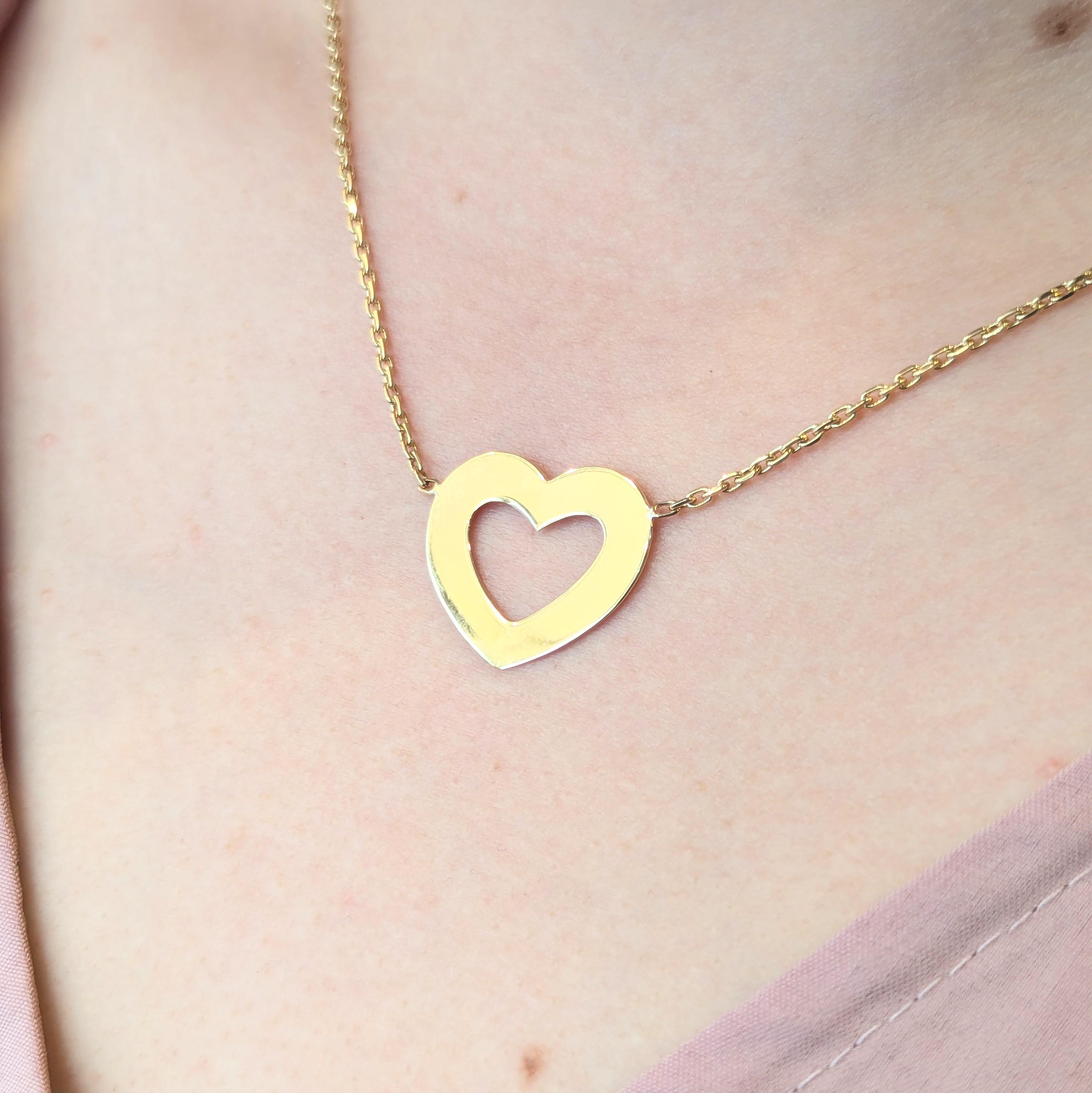 Collier cœur en or jaune