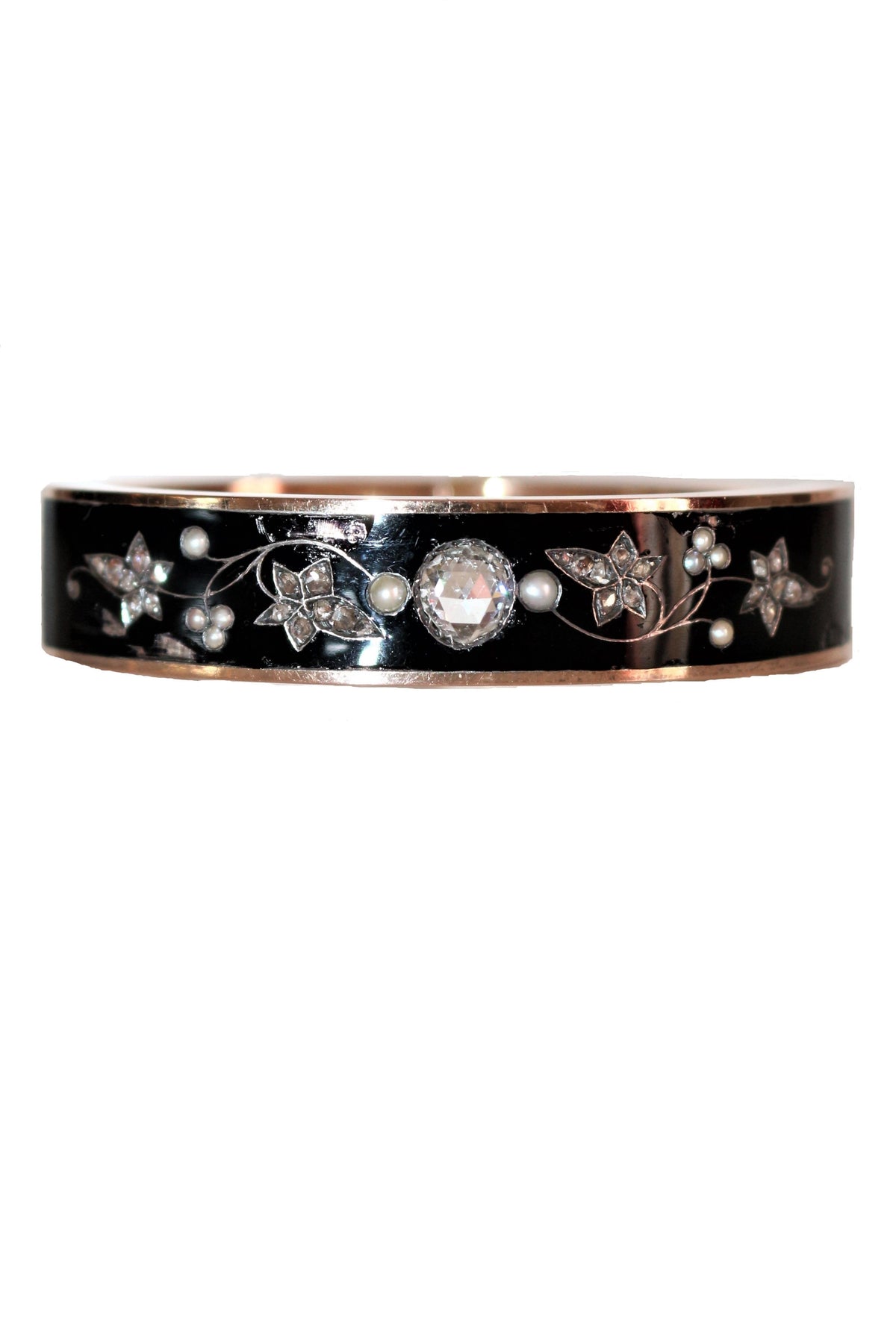 Bracelet Napoléon III Or Rose Et émail Noir