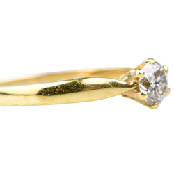 Bague solitaire en or jaune et diamant