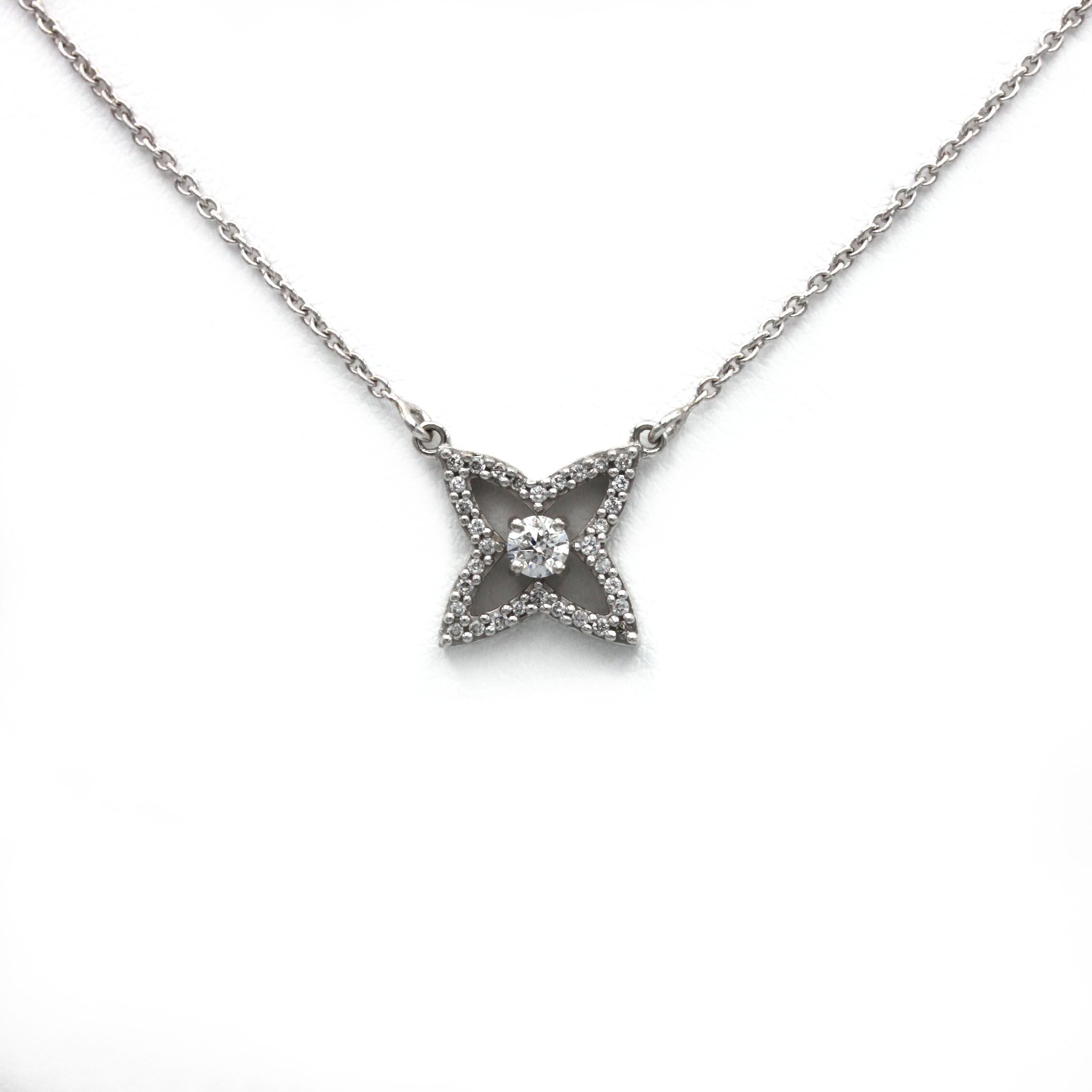 Collier Pendentif - Or blanc & Diamants