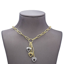 Collier en or bicolore avec des cœurs