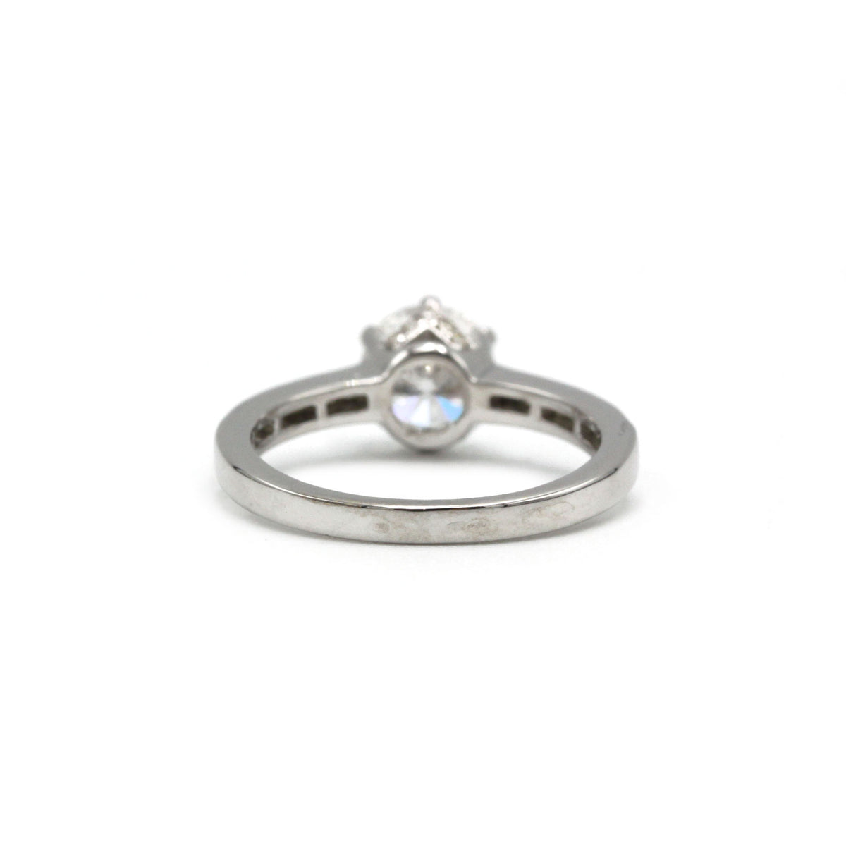 Solitaire accompagné - Or blanc et Diamant 1,27 cts
