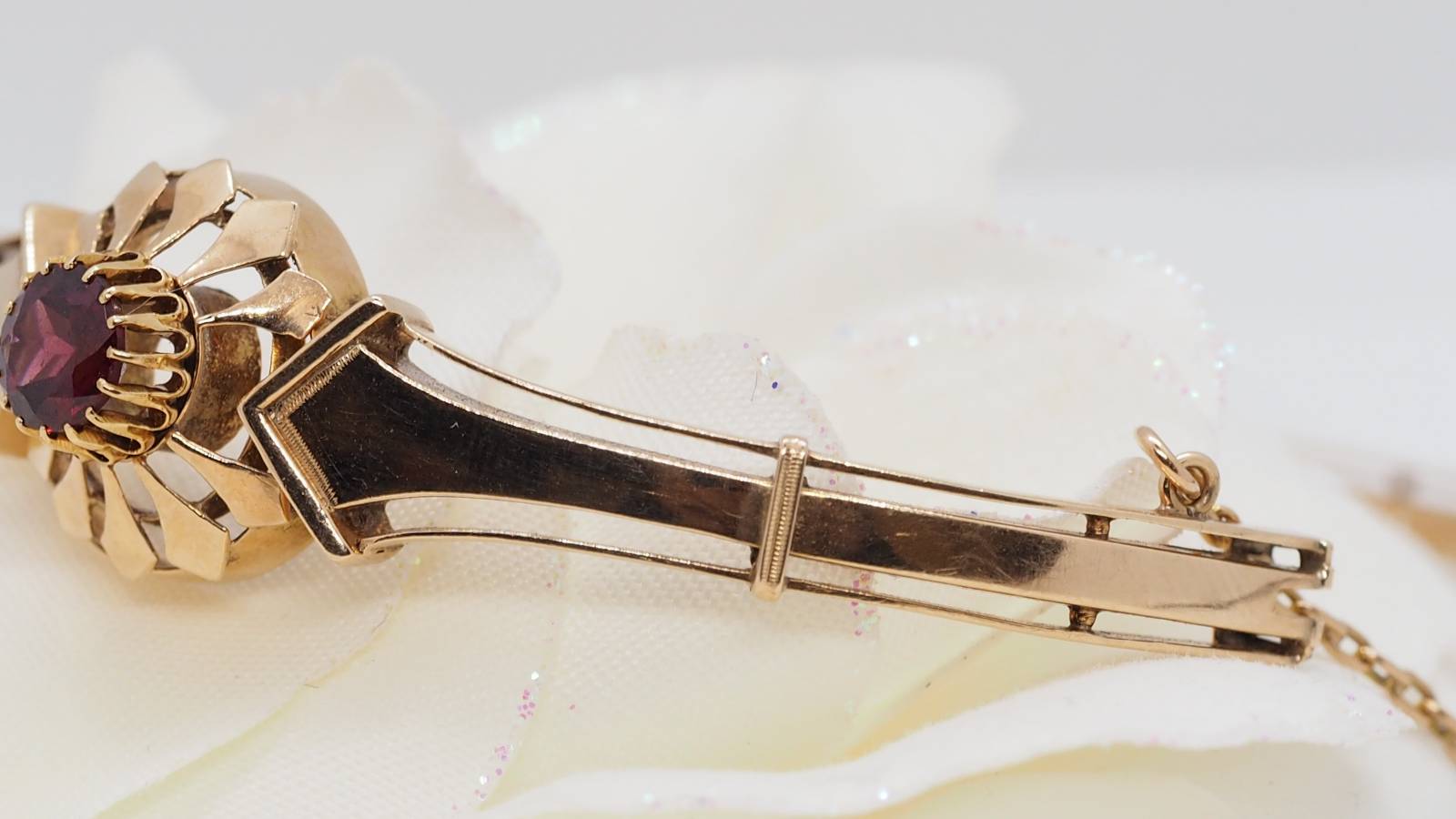 Rose gold and garnet bracelet